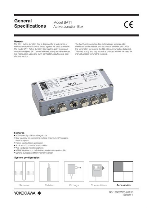 active junction box|General Model BA11 6SHFL¿FDWLRQV Active Junction Box .